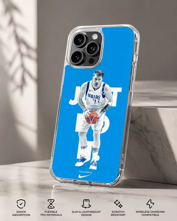 Basketball player with dynamic pose and bold typography phone case — Specs