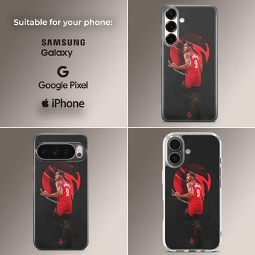 Dynamic basketball action design on a phone case — Collage