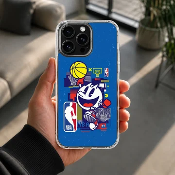Vibrant basketball cartoon design on a phone case — Lifestyle