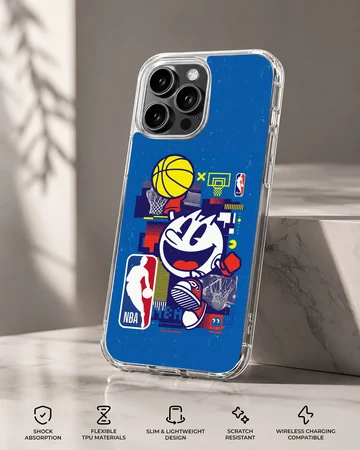 Vibrant basketball cartoon design on a phone case — Specs