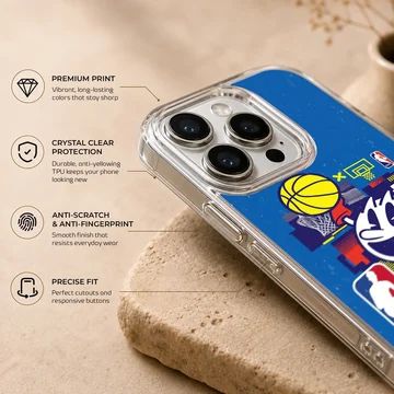 Vibrant basketball cartoon design on a phone case — Info