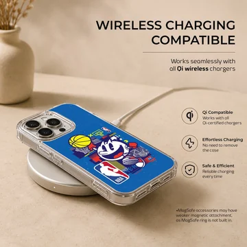 Vibrant basketball cartoon design on a phone case — Charging