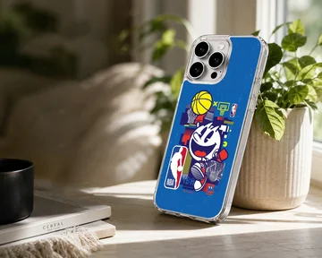 Vibrant basketball cartoon design on a phone case — Lifestyle
