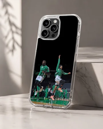 Basketball players in action on the court, phone case — Hero