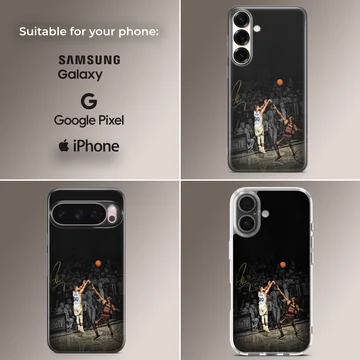 Dynamic basketball action scene printed on phone case — Collage