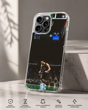 Dynamic basketball action scene on phone case — Specs