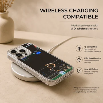 Dynamic basketball action scene on phone case — Charging