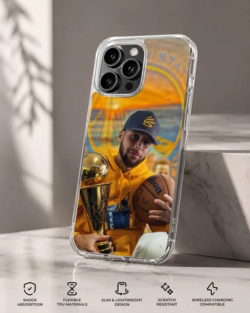 Dynamic basketball champion design on phone case — Specs