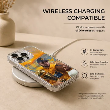 Dynamic basketball champion design on phone case — Charging