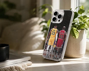Phone case featuring dynamic image of basketball legends — Lifestyle