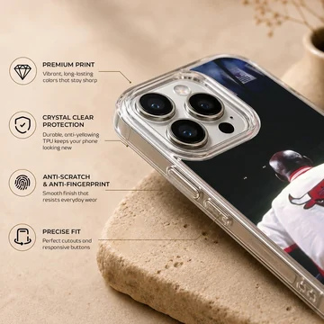 Iconic silhouette basketball design on phone case — Info