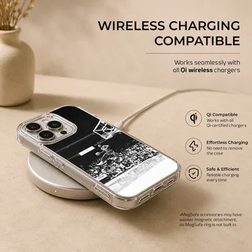 Dynamic basketball dunk captured in black and white on phone case — Charging