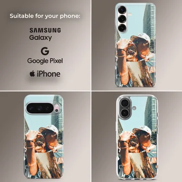 Dynamic basketball action captured on a phone case. — Collage