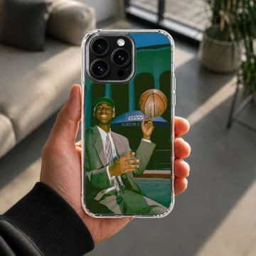 Basketball player holding a basketball on a phone case — Lifestyle