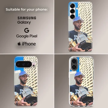 Basketball champion with trophy printed on phone case — Collage