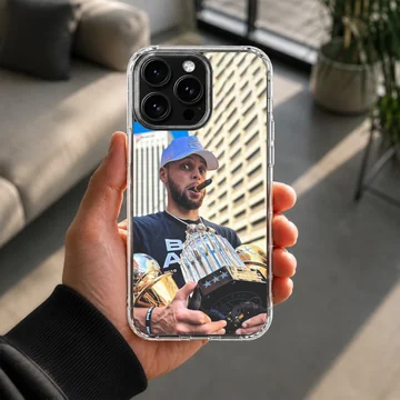 Basketball champion with trophy printed on phone case — Lifestyle