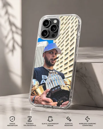 Basketball champion with trophy printed on phone case — Specs
