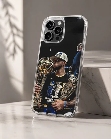 Basketball champion holding trophies design on phone case — Hero
