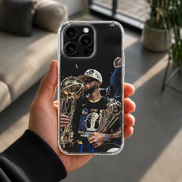 Basketball champion holding trophies design on phone case — Lifestyle