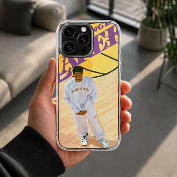 Digital illustration of a basketball player on court phone case — Lifestyle