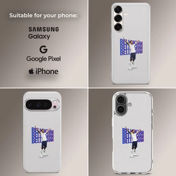 Bellingham graphic illustration with bold typography on phone case — Collage