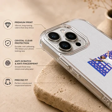 Bellingham graphic illustration with bold typography on phone case — Info