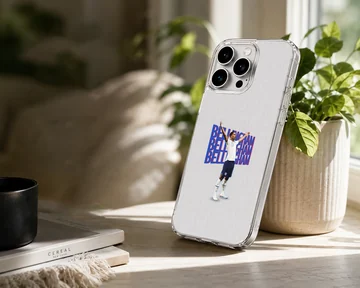 Bellingham graphic illustration with bold typography on phone case — Lifestyle