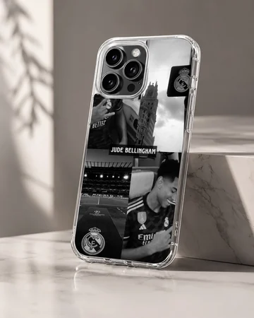 Photographic design featuring Bellingham with stadium and crest on phone case. — Hero