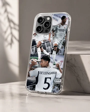 Bellingham football collage artwork on phone case — Hero