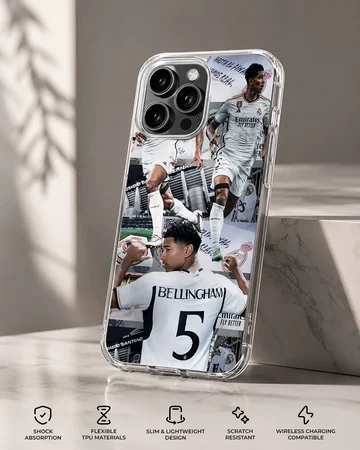 Bellingham football collage artwork on phone case — Specs