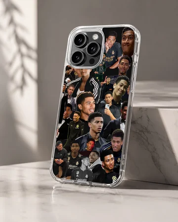 Collage of football star Bellingham on a phone case — Hero