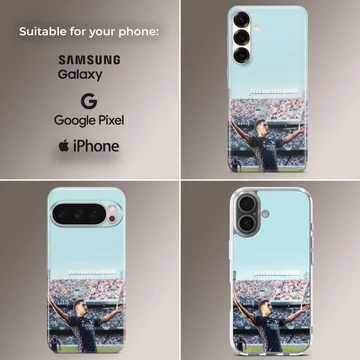 Photographic design of Bellingham football player celebrating on phone case — Collage
