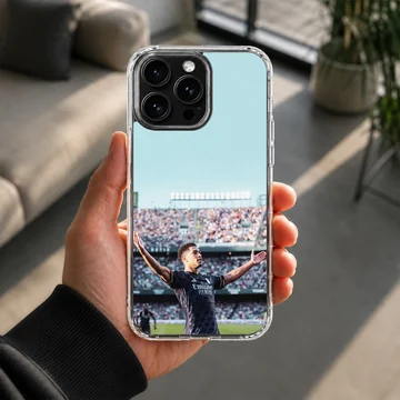 Photographic design of Bellingham football player celebrating on phone case — Lifestyle