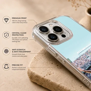 Photographic design of Bellingham football player celebrating on phone case — Info