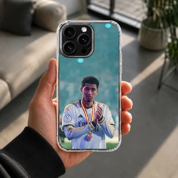 Photo of a football star Bellingham on a phone case — Lifestyle