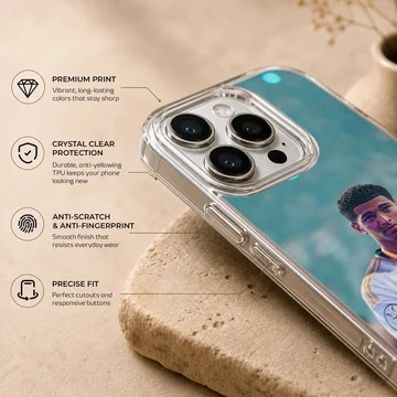 Photo of a football star Bellingham on a phone case — Info