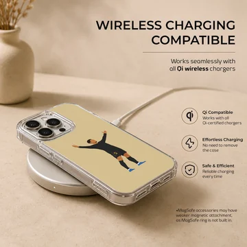 Dynamic football illustration on Bellingham phone case — Charging