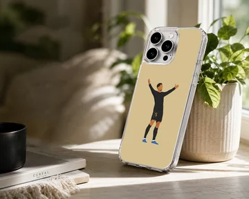 Dynamic football illustration on Bellingham phone case — Lifestyle