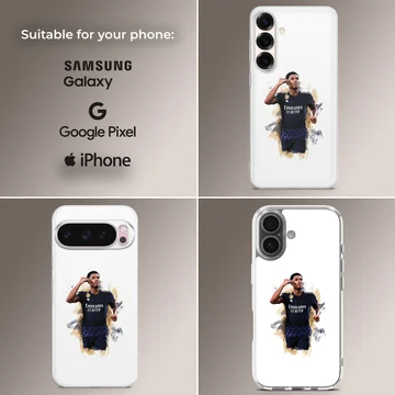 Dynamic artwork of a football player on a phone case — Collage