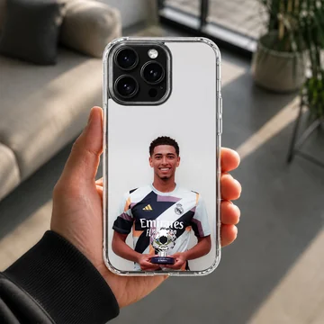 Bellingham portrait with trophy on phone case — Lifestyle