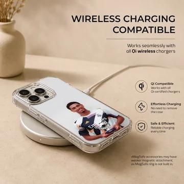 Bellingham portrait with trophy on phone case — Charging