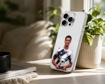 Bellingham portrait with trophy on phone case — Lifestyle