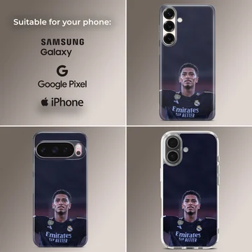Dynamic photo of football player on phone case. — Collage