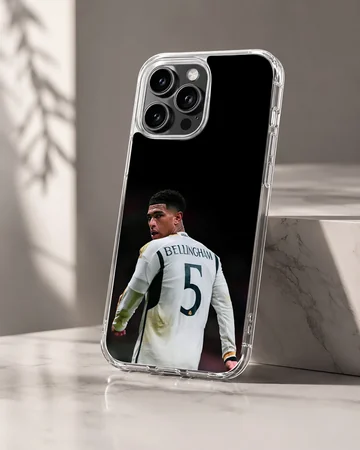 Bellingham football star dynamic pose phone case — Hero