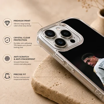 Bellingham football star dynamic pose phone case — Info