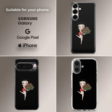 Betty Boop holding roses cartoon art phone case — Collage