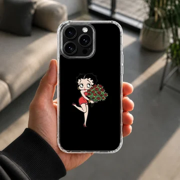 Betty Boop holding roses cartoon art phone case — Lifestyle