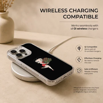 Betty Boop holding roses cartoon art phone case — Charging