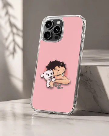 Betty Boop cartoon design with puppy on phone case — Hero