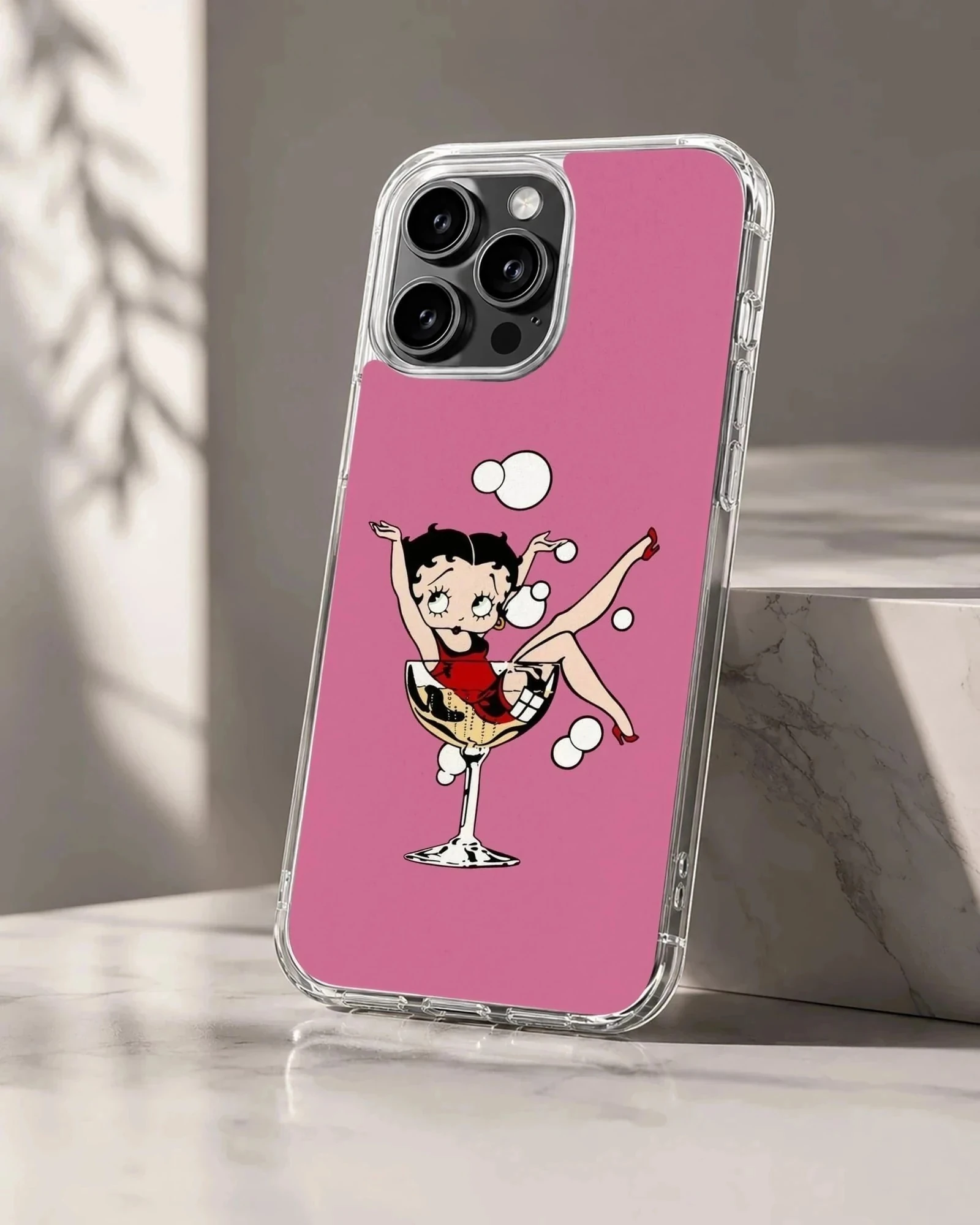 Playful Betty Boop cartoon design on phone case